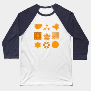 9 Fractals- orange red-orange Baseball T-Shirt